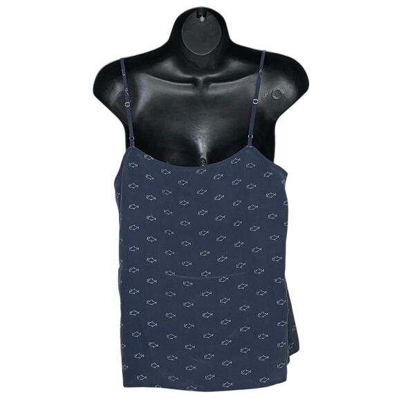AG Adriano Goldschmied Tank Top Womens Small Blue Silk Sleeveless V-Neck Cami - Picture 2 of 11